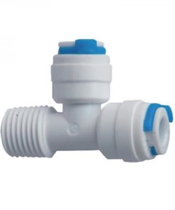 Whimar – Raccodo a T per impianti ad Osmosi con attacchi rapidi 1/4 e Filetto maschio laterale 1/4