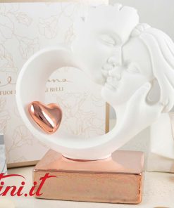Statua Coppia Innamorati Base e Cuore Oro Rosa – 24177