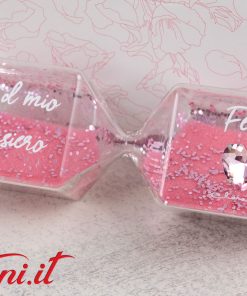 Clessidra Quadrata Rosa Piccola con Cuore – 25212C Claraluna