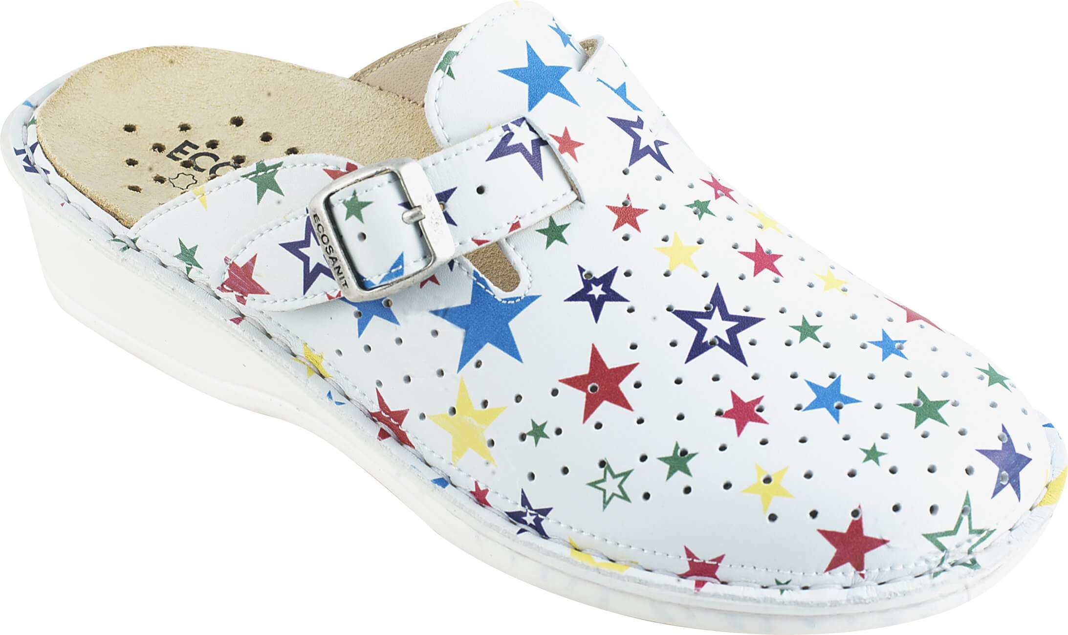 Ciabatte da donna professionali Ecosanit Apiro in pelle forata varie fantasie - Image 2