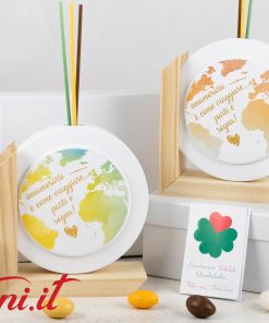 Diffusore in Terracotta Mondo con Base in Legno – QFC894 Quadrifoglio