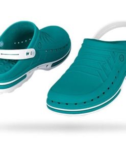 Zoccoli sanitari professionali autoclavabili wock clog verde-bianco